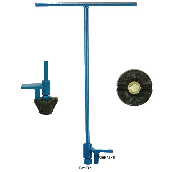 18" T-Handle SB Wrench Pent with Curb Kicker w/Text