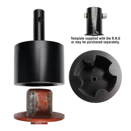 Close up of Rounded Nut Grabber From Different Angles With Label of Template 