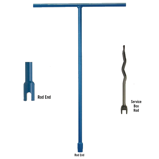 18" T Handle Service Box Wrench Rod End  with Rod and Service Box End (Text)