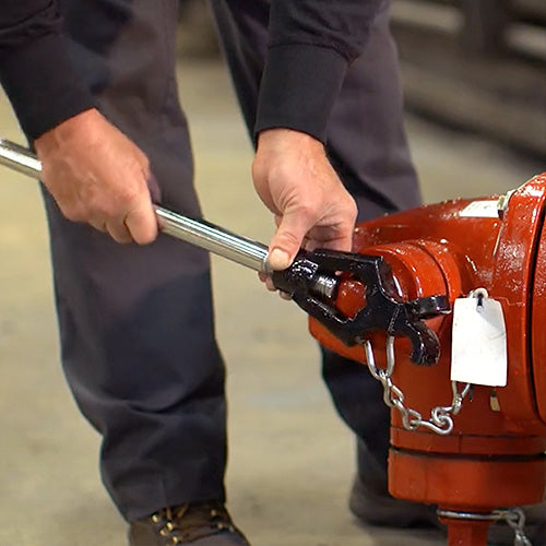 Using a Adjustable Hydrant Wrench on Hydrant